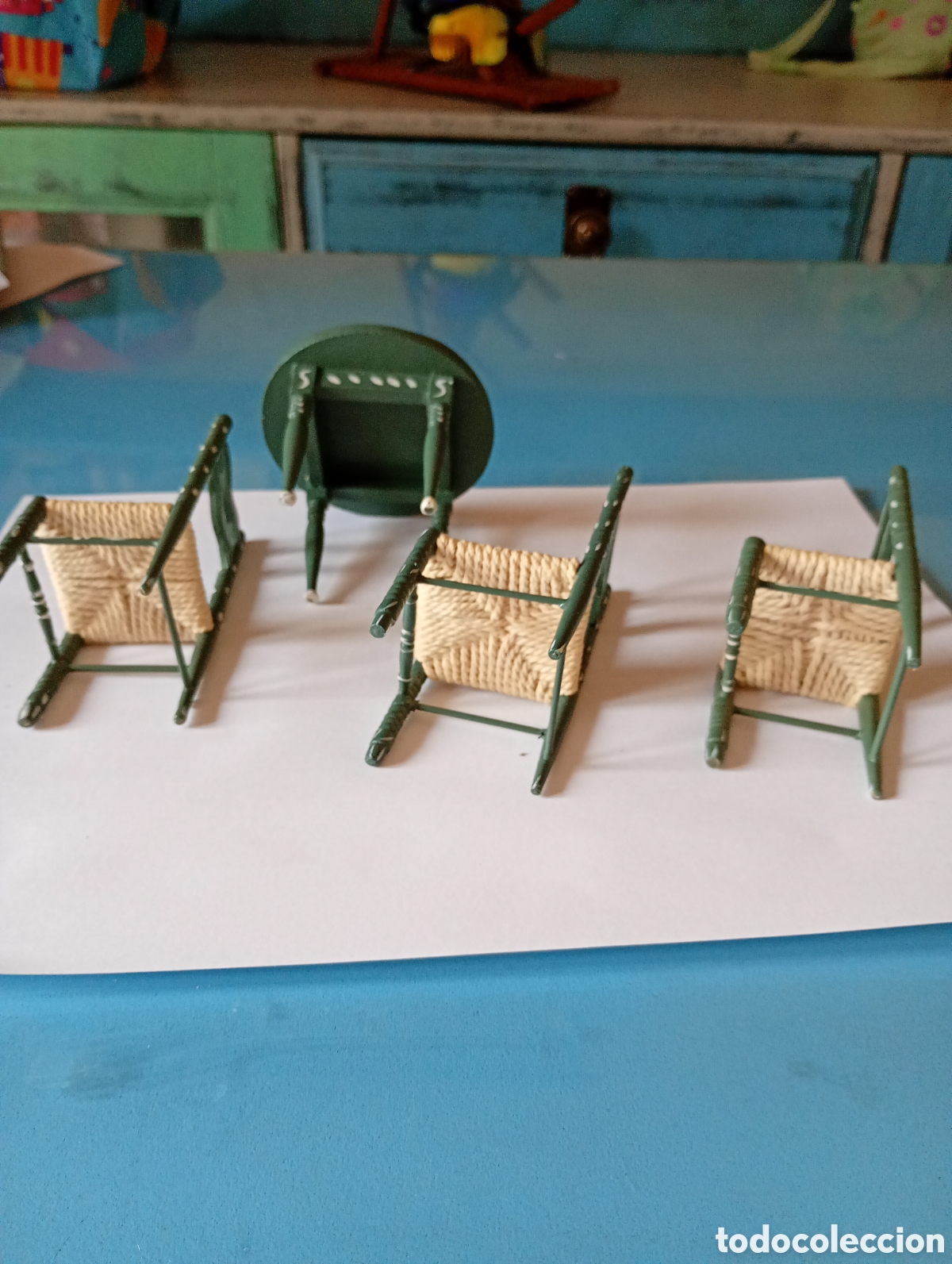 Casas de mu&ntilde;ecas: Conjunto de mesa y sillas en miniatura - Foto 5