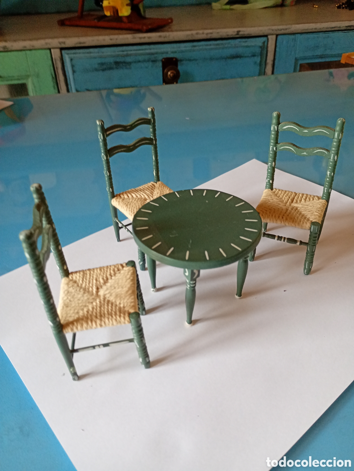 Casas de mu&ntilde;ecas: Conjunto de mesa y sillas en miniatura - Foto 7