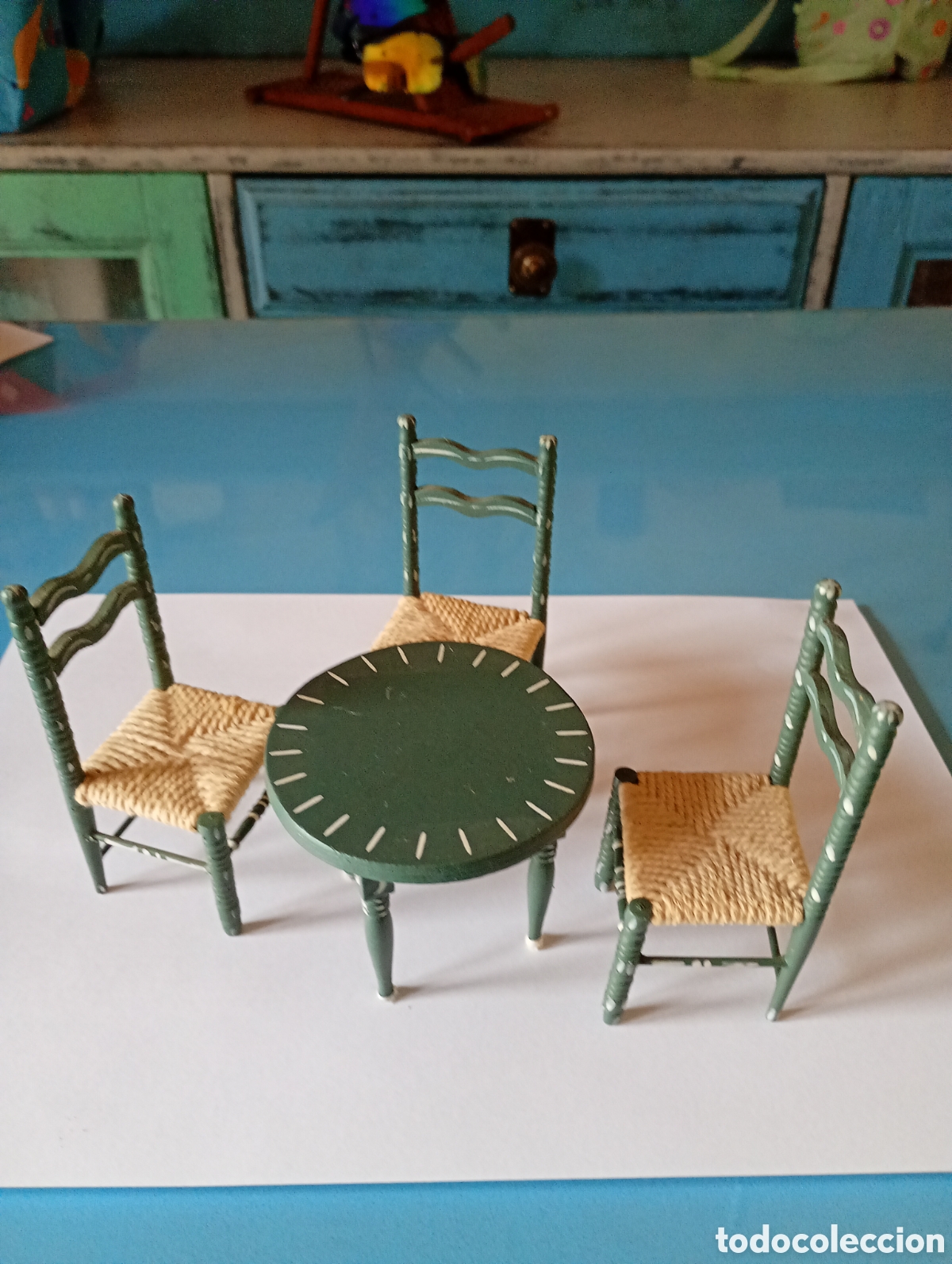 Casas de mu&ntilde;ecas: Conjunto de mesa y sillas en miniatura - Foto 1