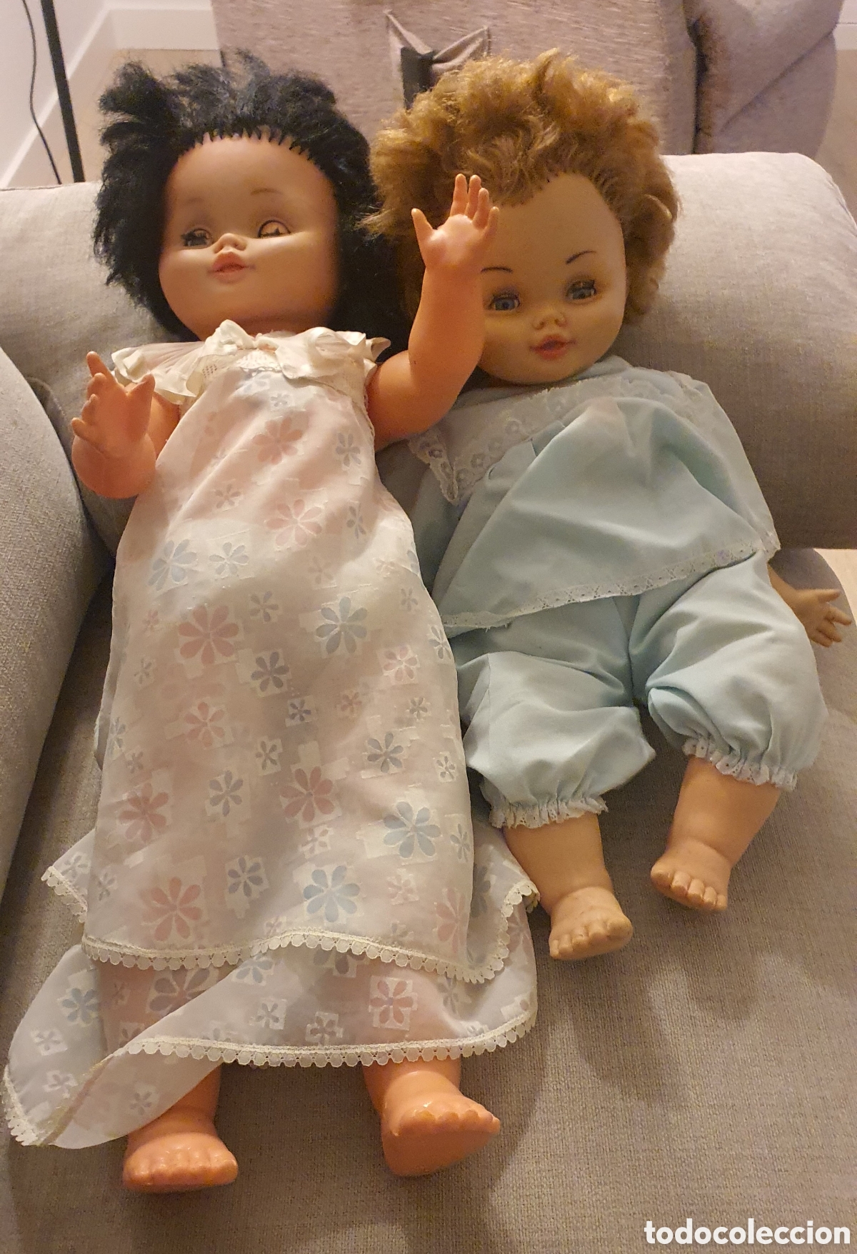 Casas de mu&ntilde;ecas: 2 Mu&ntilde;ecas antiguas pl&aacute;stico - Foto 7
