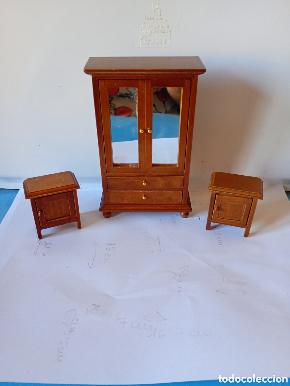 Casas de mu&ntilde;ecas: Dormitorio en miniatura,cama,mesillas etc - Foto 12