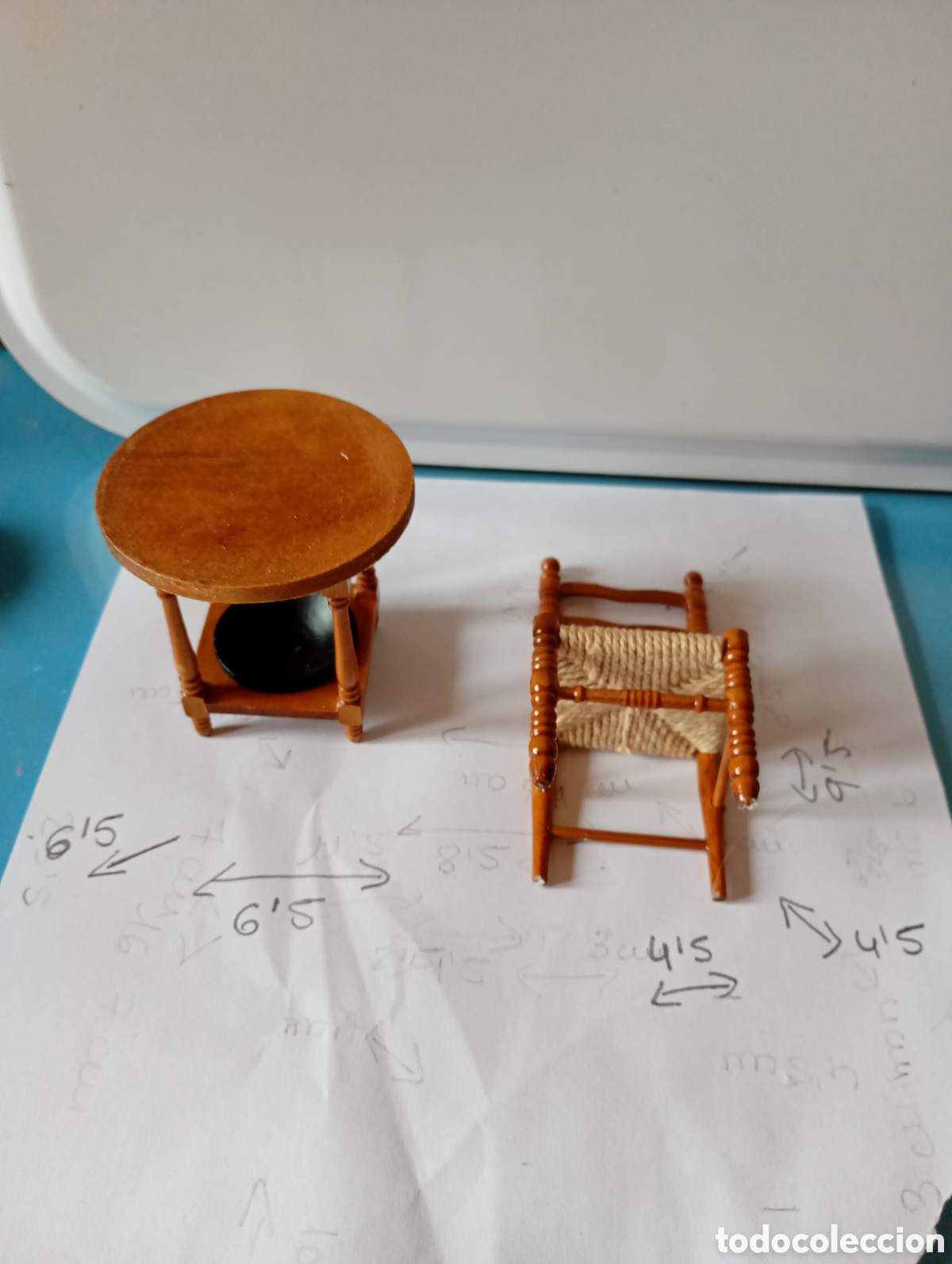 Casas de mu&ntilde;ecas: Mesa camilla y silla en miniatura - Foto 3