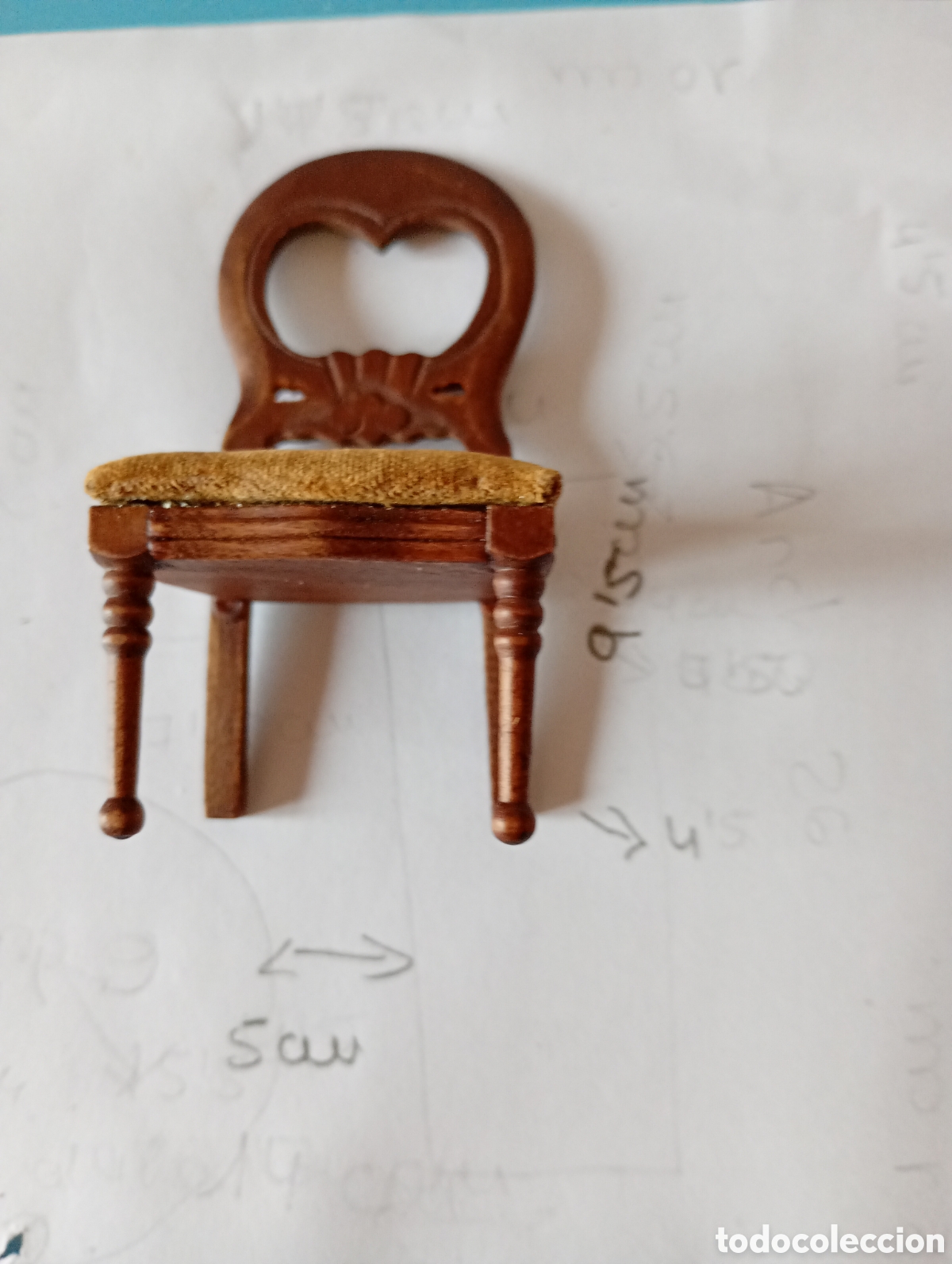 Casas de mu&ntilde;ecas: Silla de madera en miniatura - Foto 4