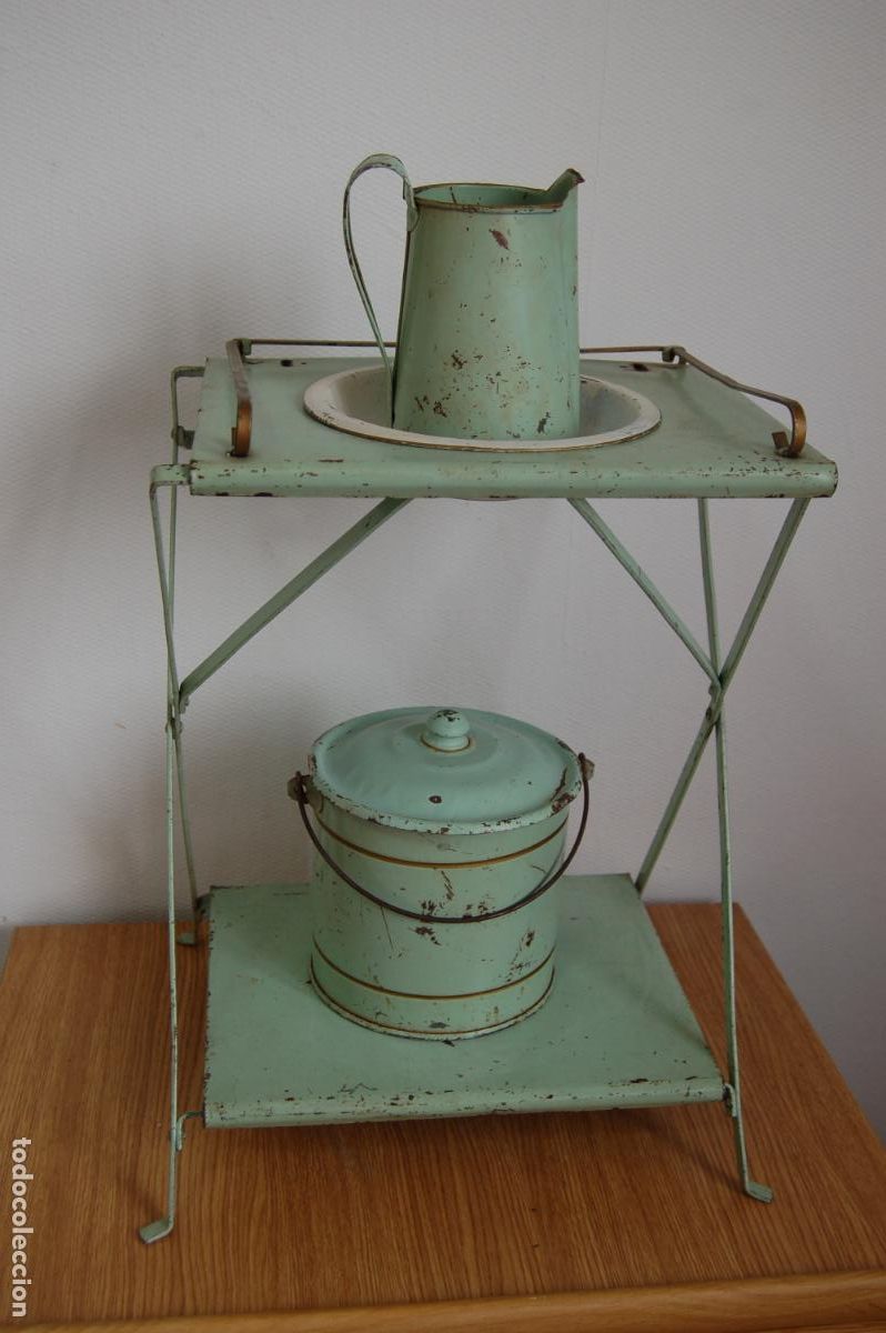 Casas de mu&ntilde;ecas: lavabo antiguo de lat&oacute;n franc&eacute;s de mu&ntilde;ecas - Foto 2