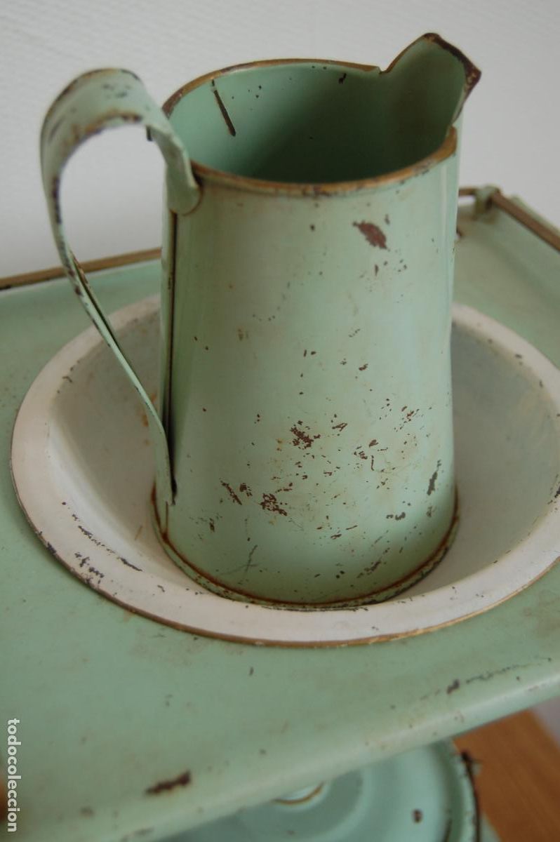Casas de mu&ntilde;ecas: lavabo antiguo de lat&oacute;n franc&eacute;s de mu&ntilde;ecas - Foto 4
