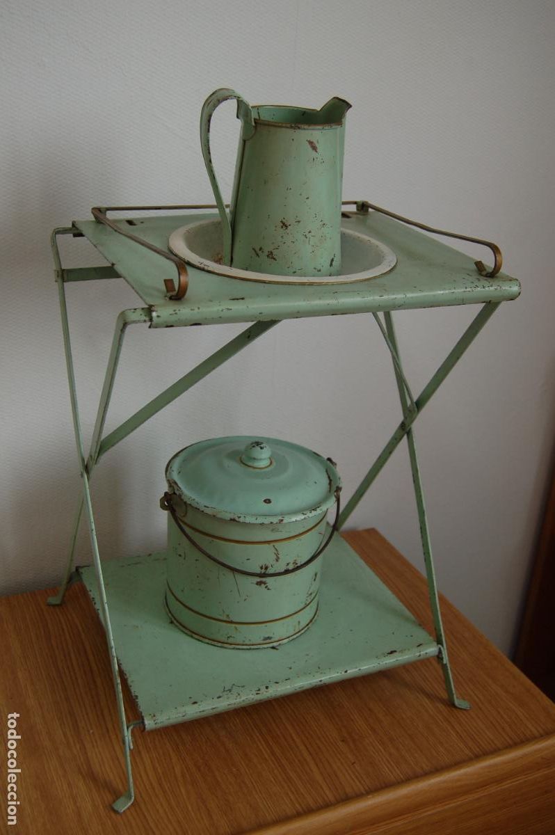 Casas de mu&ntilde;ecas: lavabo antiguo de lat&oacute;n franc&eacute;s de mu&ntilde;ecas - Foto 5