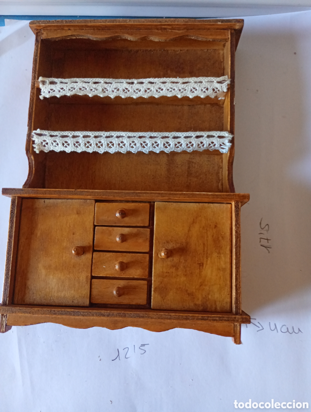 Casas de mu&ntilde;ecas: Mueble alacena de madera en miniatura - Foto 7