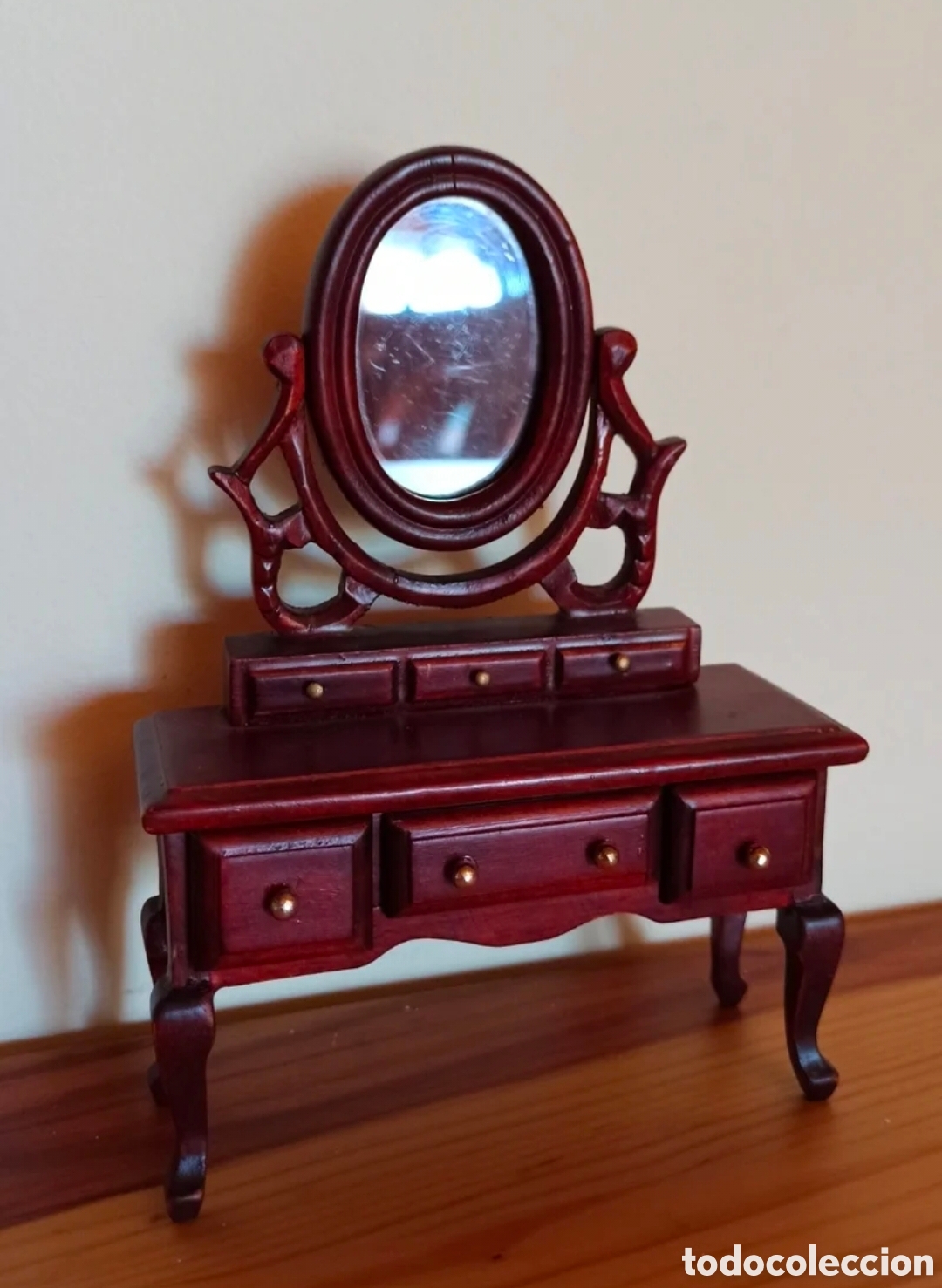 Maisons de Poup&eacute;es: Lote miniatura espejo, consola y accesorios decorativos 1:12