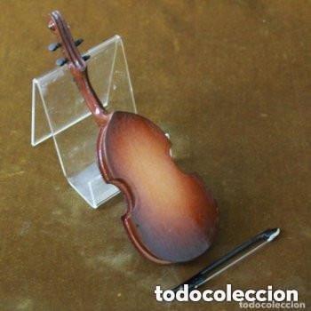 Casas de mu&ntilde;ecas: Contrabajo con su arco, Complemento de juguete. - Foto 2