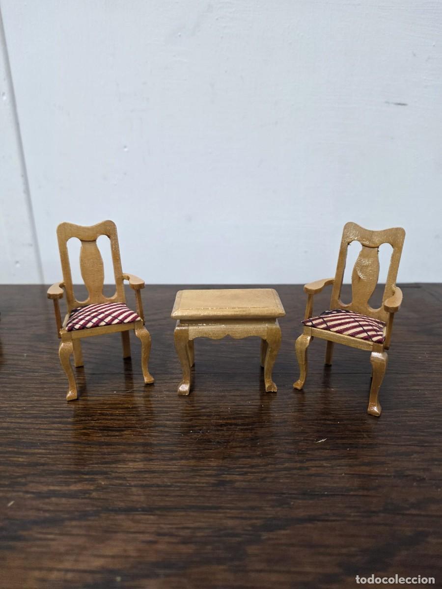 Casas de mu&ntilde;ecas: CONJUNTO DE MUEBLES DE MADERA PARA CASA DE MU&Ntilde;ECAS - Foto 7