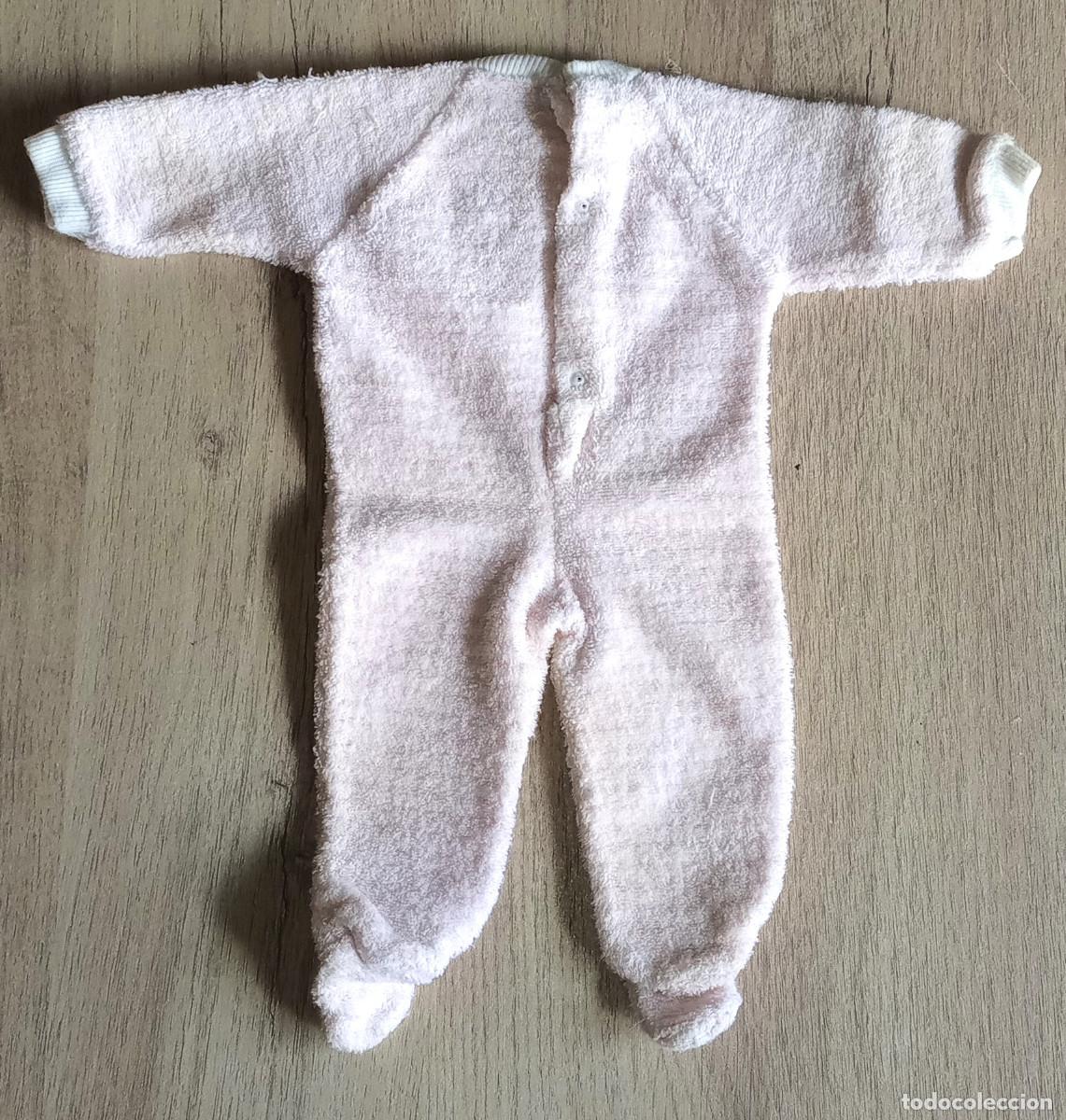 Casas de mu&ntilde;ecas: ROPA DE MU&Ntilde;ECO/A - PIJAMA ROSA Y BLANCO PARA BEB&Eacute; - Foto 2