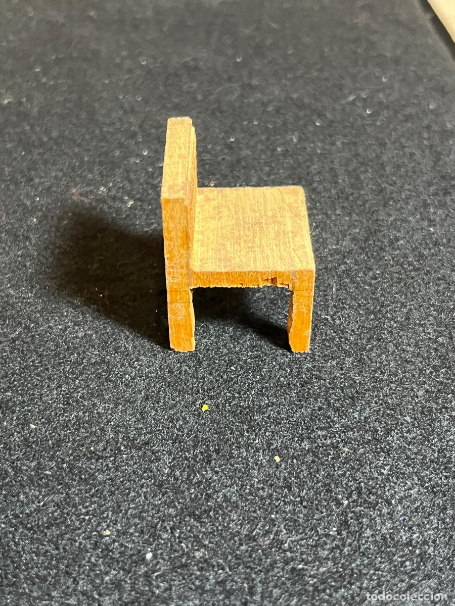 Casas de mu&ntilde;ecas: Silla miniatura madera maciza tallada casa mu&ntilde;ecas mueble r&uacute;stico - Foto 2