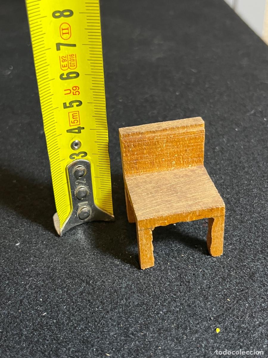 Casas de mu&ntilde;ecas: Silla miniatura madera maciza tallada casa mu&ntilde;ecas mueble r&uacute;stico - Foto 6