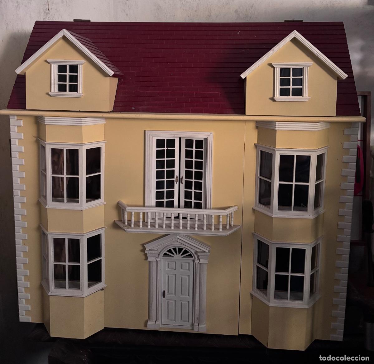 Casas de Mu&ntilde;ecas: Casita de mu&ntilde;ecas estilo victoriano de madera con muebles y accesorios