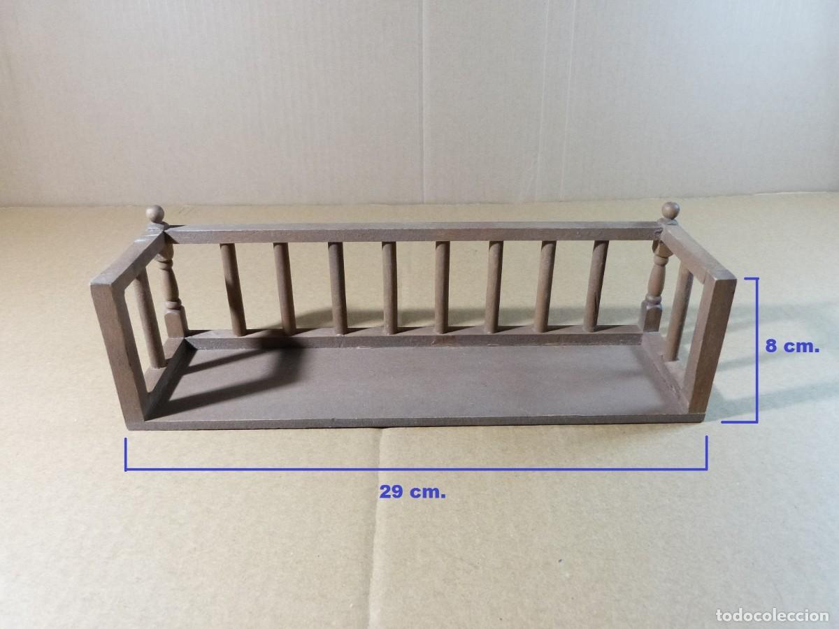 Casas de mu&ntilde;ecas: Balcon barandilla de madera para casa de mu&ntilde;ecas - Foto 2