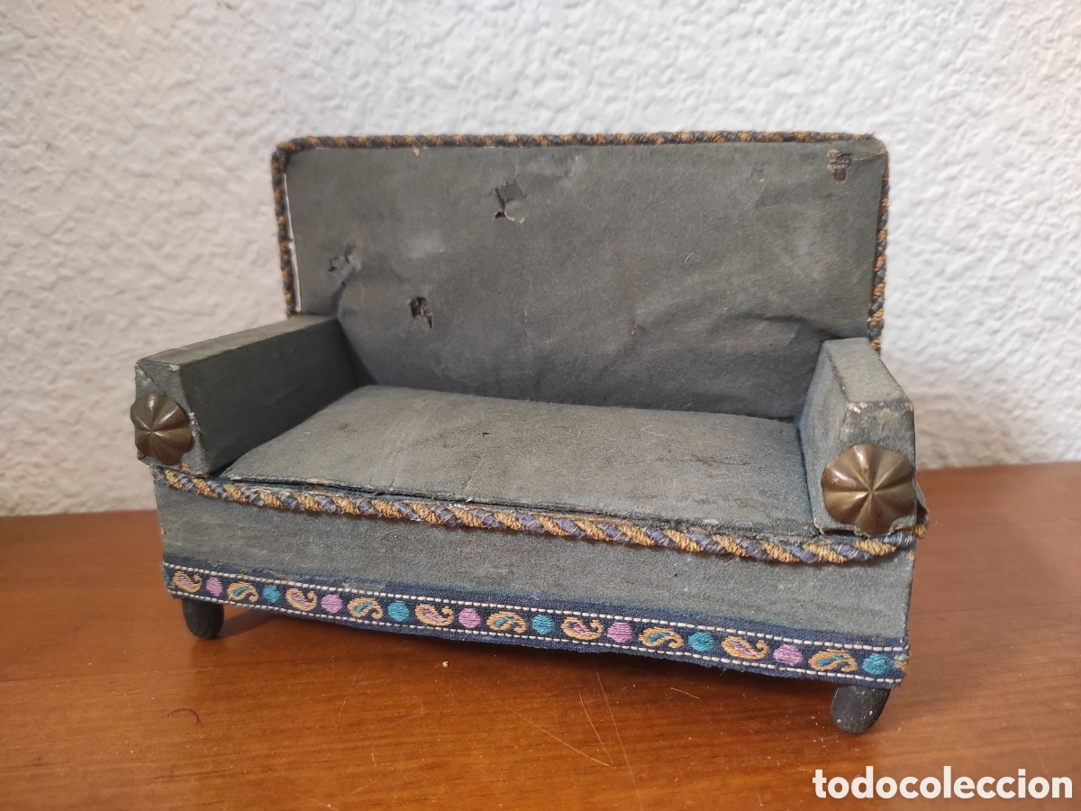 Casas de Mu&ntilde;ecas: Antiguo sof&aacute; casa de mu&ntilde;ecas a&ntilde;os 20
