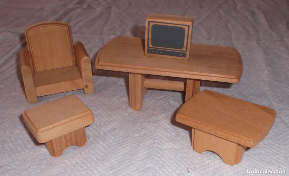 Casas de Mu&ntilde;ecas: muebles de madera para casa de mu&ntilde;ecas de los a&ntilde;os 70