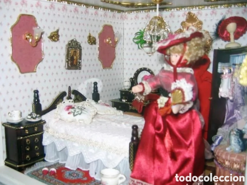 Casas de Mu&ntilde;ecas: Casa de mu&ntilde;ecas victoriana Dormitorio victoriano