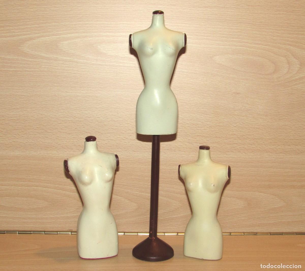 Casas de Mu&ntilde;ecas: Tr&iacute;o de maniqu&iacute;s bustos en miniatura para casa de mu&ntilde;ecas expositor dise&ntilde;o atrezo
