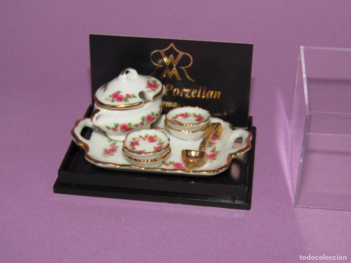 Casas de mu&ntilde;ecas: Bandeja con Sopera en Porcelana Esc. 1:12 Casitas de Mu&ntilde;ecas de REUTTER PORCELAIN Made in Germany