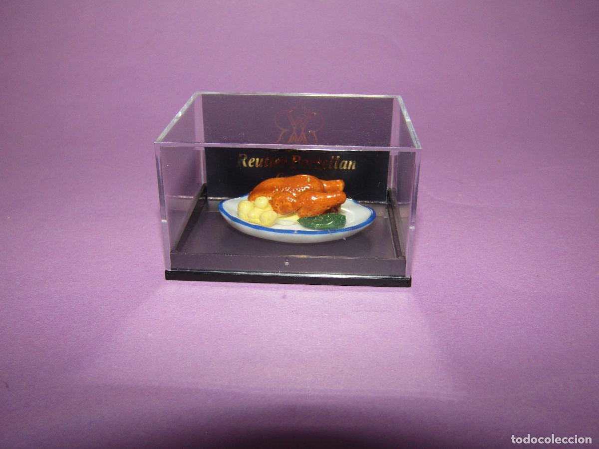 Casas de mu&ntilde;ecas: Bandeja con Pollo en Porcelana Esc. 1:12 Casitas de Mu&ntilde;ecas de REUTTER PORCELAIN Made in Germany