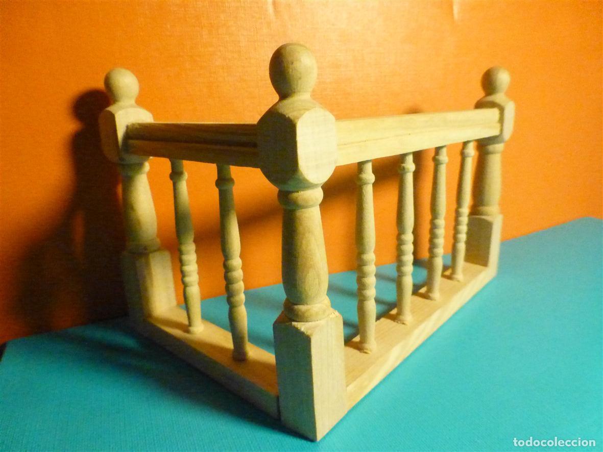 Casas de mu&ntilde;ecas: Barandilla p/ Escalera Plana superior - Madera sin Barnizar Casas de Mu&ntilde;ecas