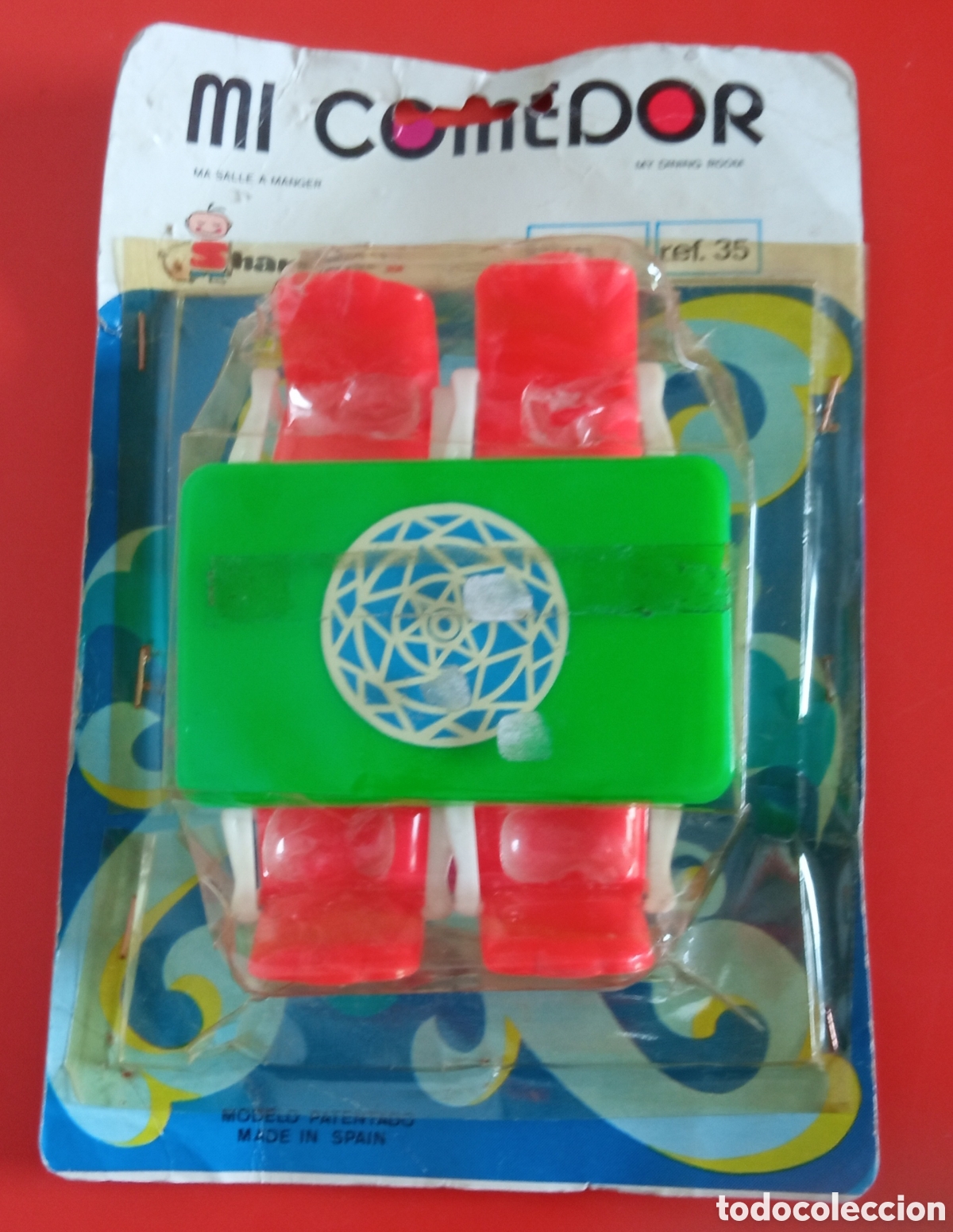 Casas de mu&ntilde;ecas: MINI COMEDOR,MESA Y 4 SILLAS.SHAMBERS 70'S SHAMBER'S.EN BLISTER,SIN USO.