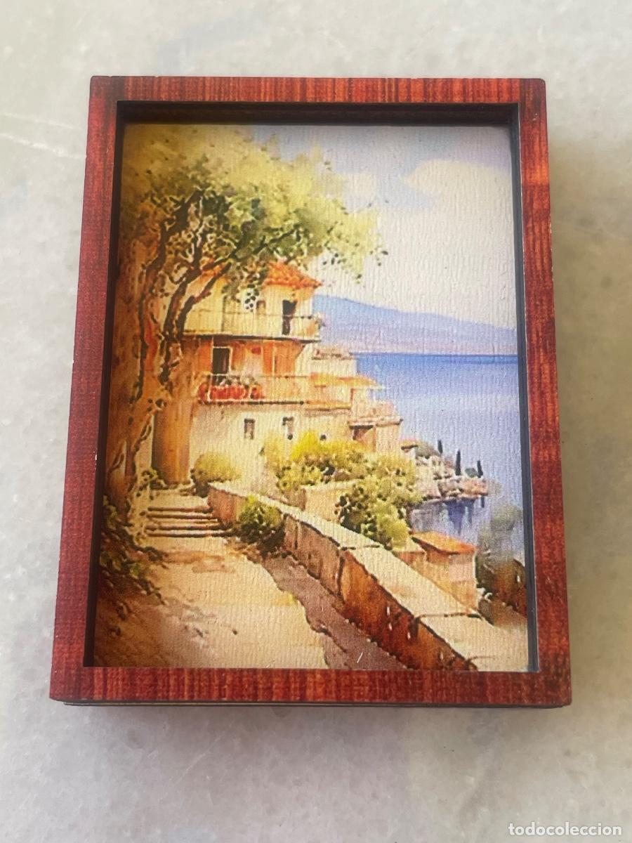 Casas de mu&ntilde;ecas: Paisaje mediterr&aacute;neo cuadro en miniatura casa de mu&ntilde;ecas