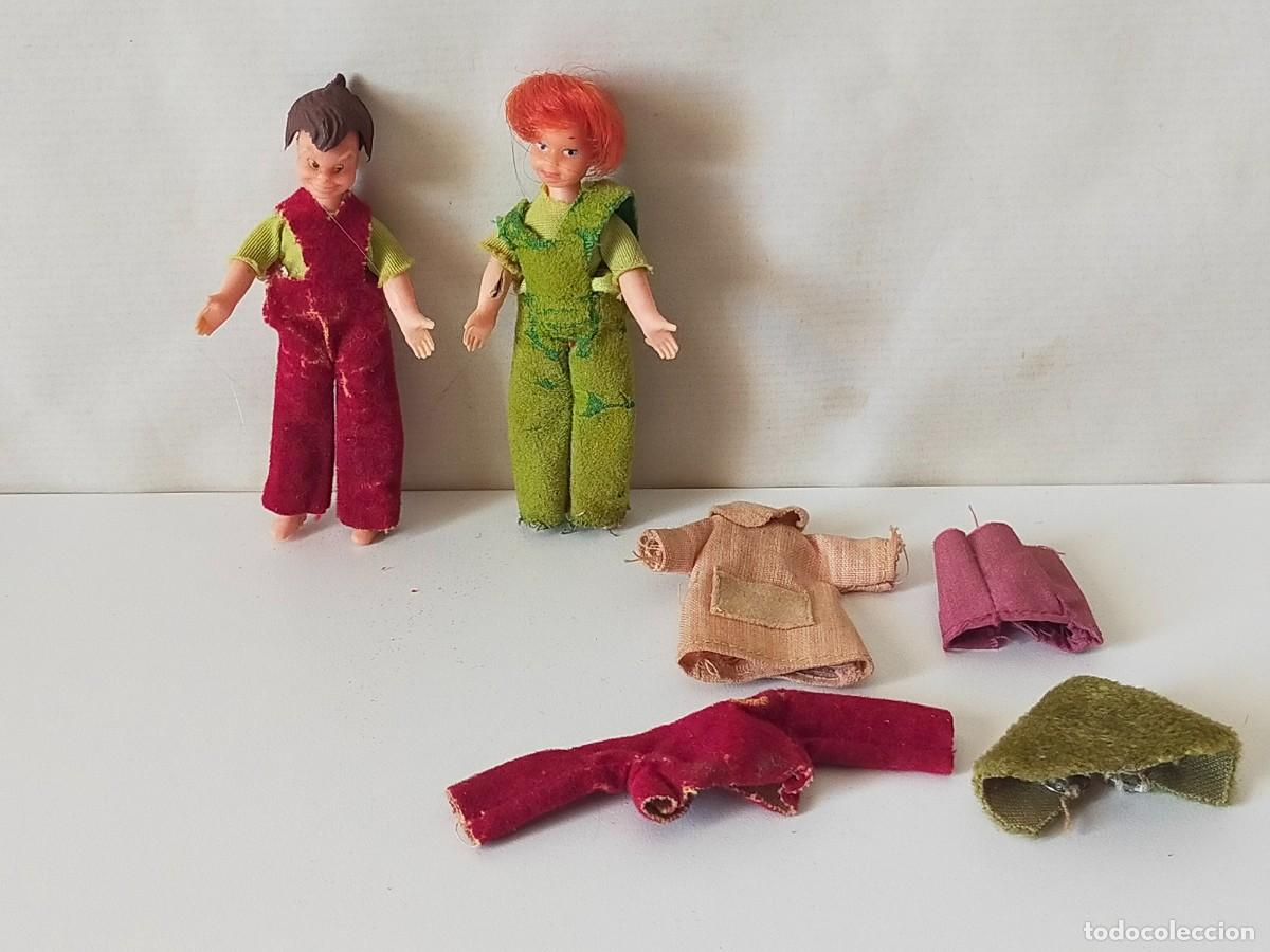 Casas de mu&ntilde;ecas: FAMILIA HOGARIN - Ni&ntilde;o y Ni&ntilde;a + ropa - Hogarin Modisa Original a&ntilde;os 70