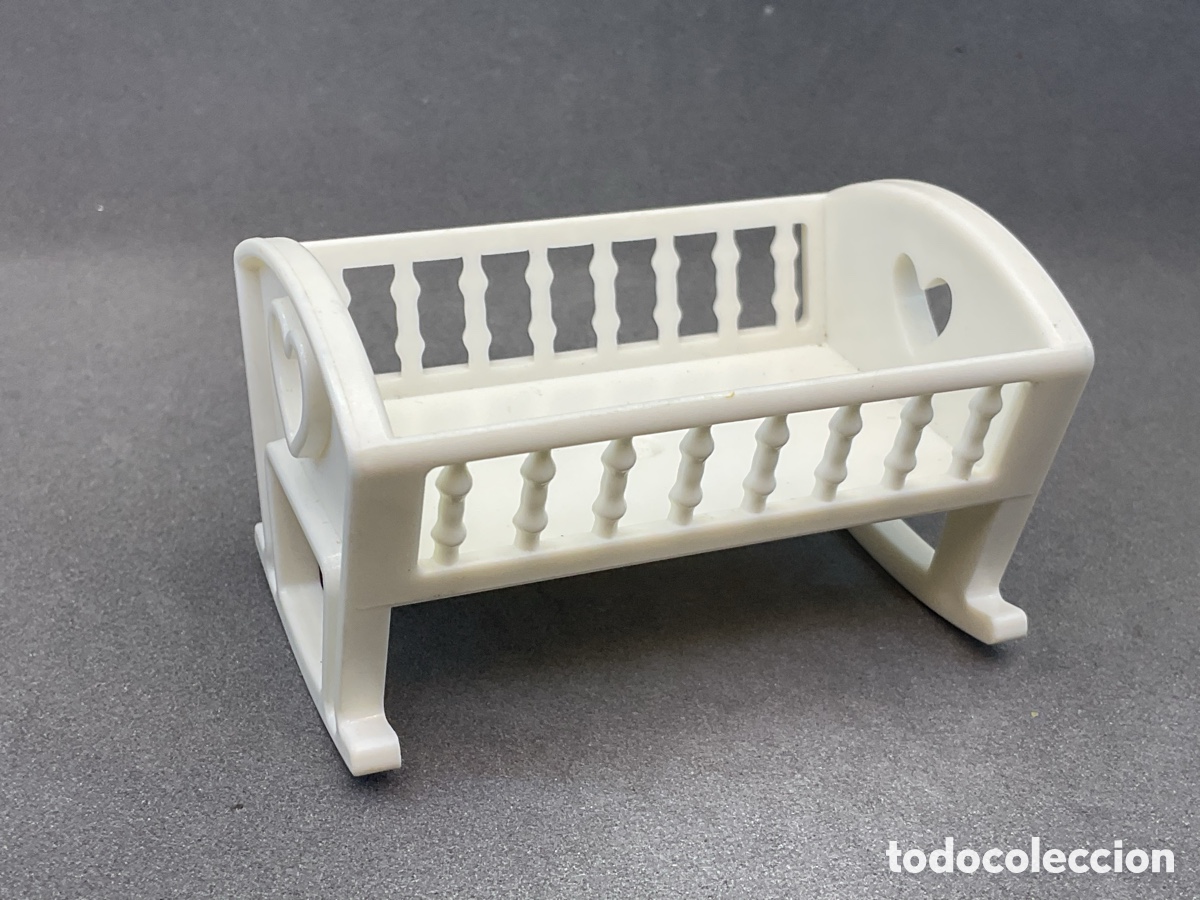 Casas de mu&ntilde;ecas: ACCESORIOS PLAYMOBIL. CUNA BEBE COLOR BLANCA.