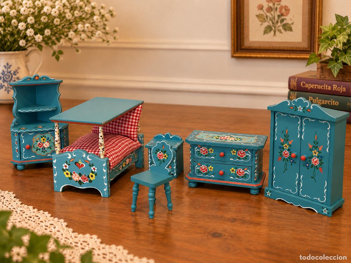Casas de Bonecas: Dormitorio Dora Kuhn Bodo Henig Vintage, miniatura casa de mu&ntilde;ecas