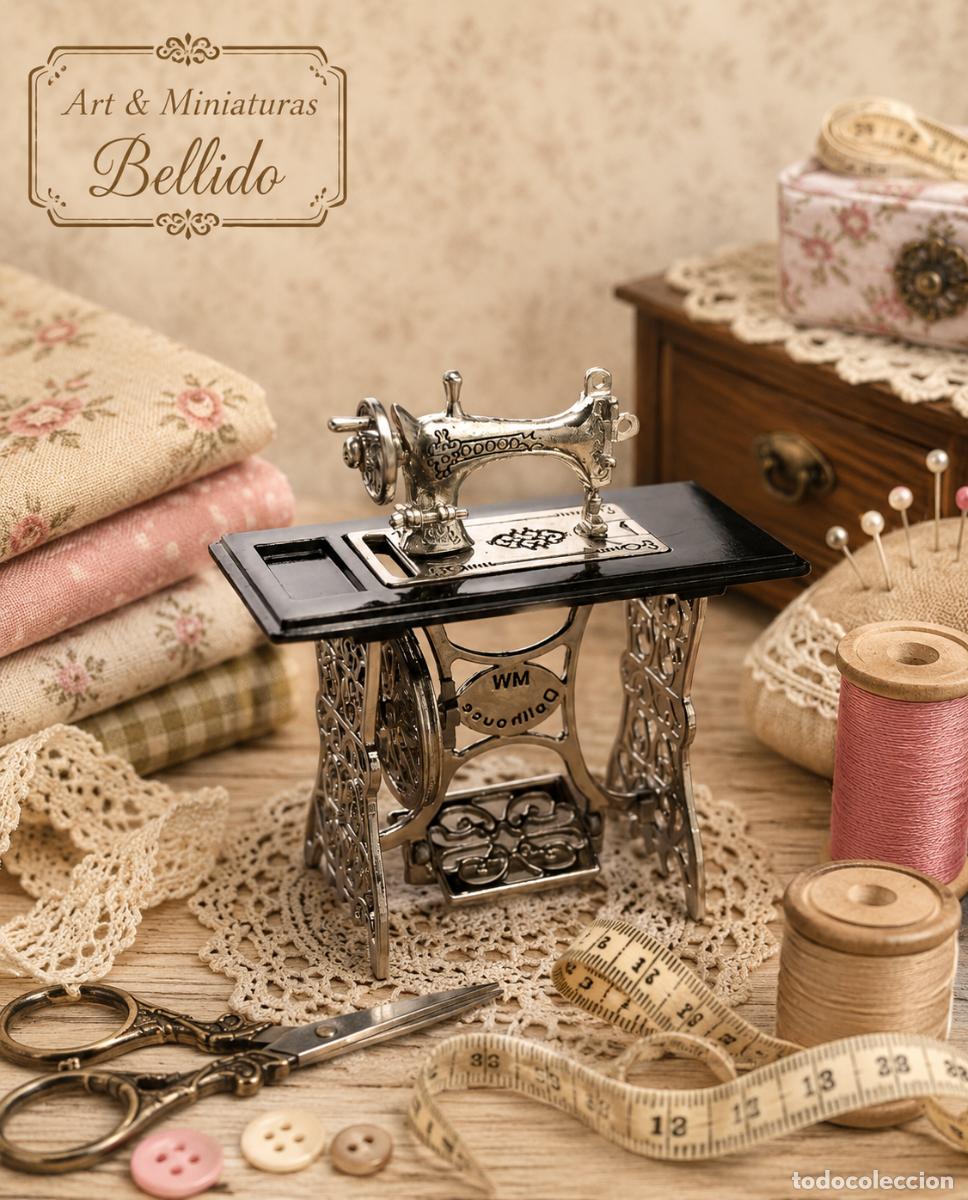 Casas de mu&ntilde;ecas: M&aacute;quina de coser miniatura &ndash; Escala 1:12