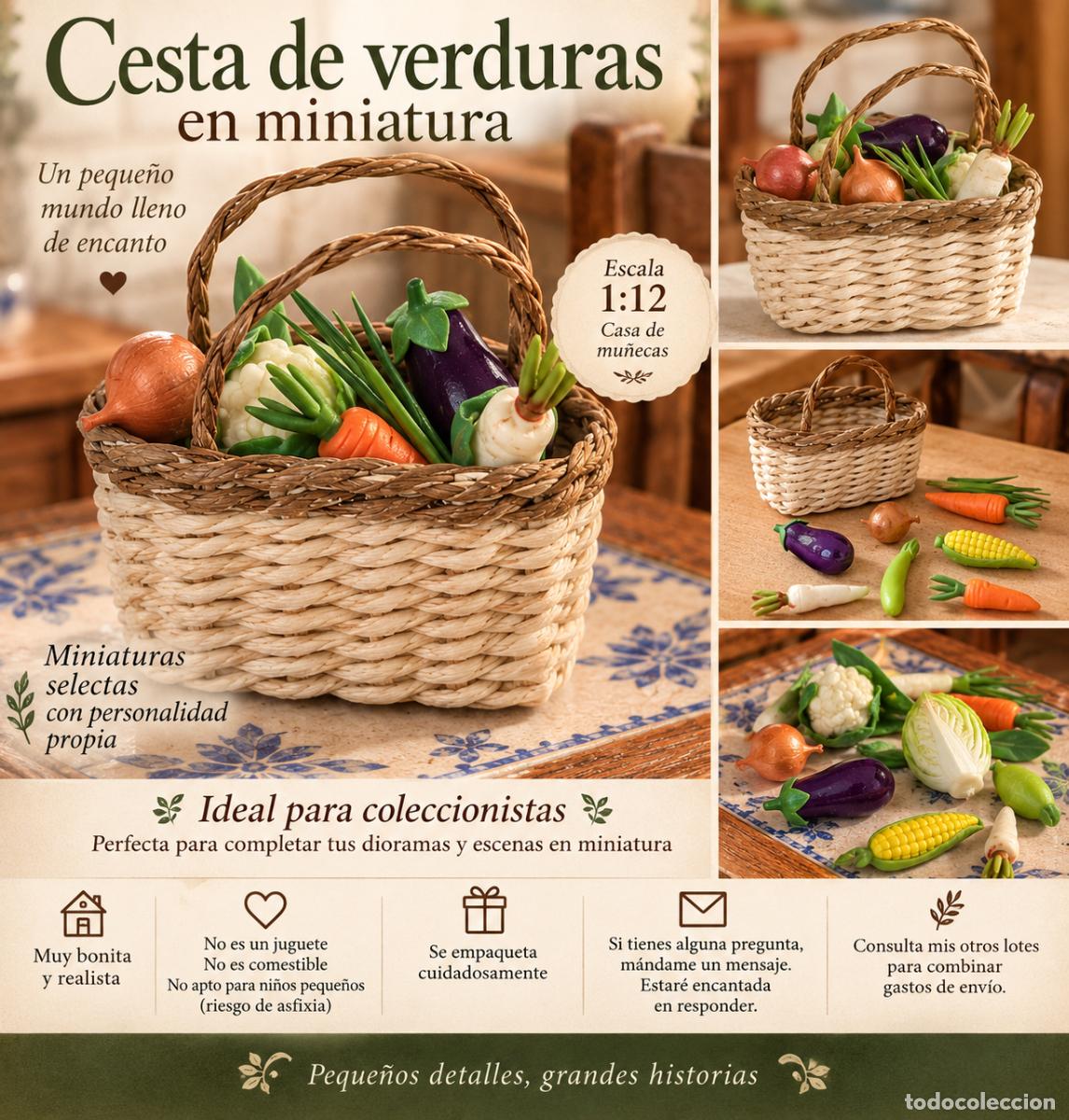Casas de mu&ntilde;ecas: Cesta de la compra miniatura casa de mu&ntilde;ecas - Foto 2