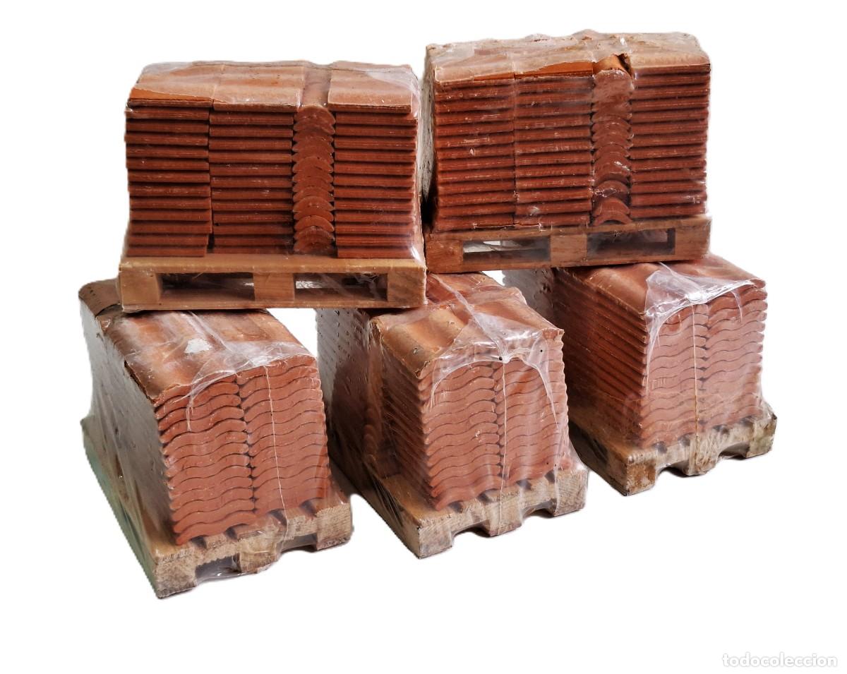 Casas de mu&ntilde;ecas: 5 PALETS DE TEJAS DE BARRO PARA CASA DE MU&Ntilde;ECAS - 12X8X9.CM APROX