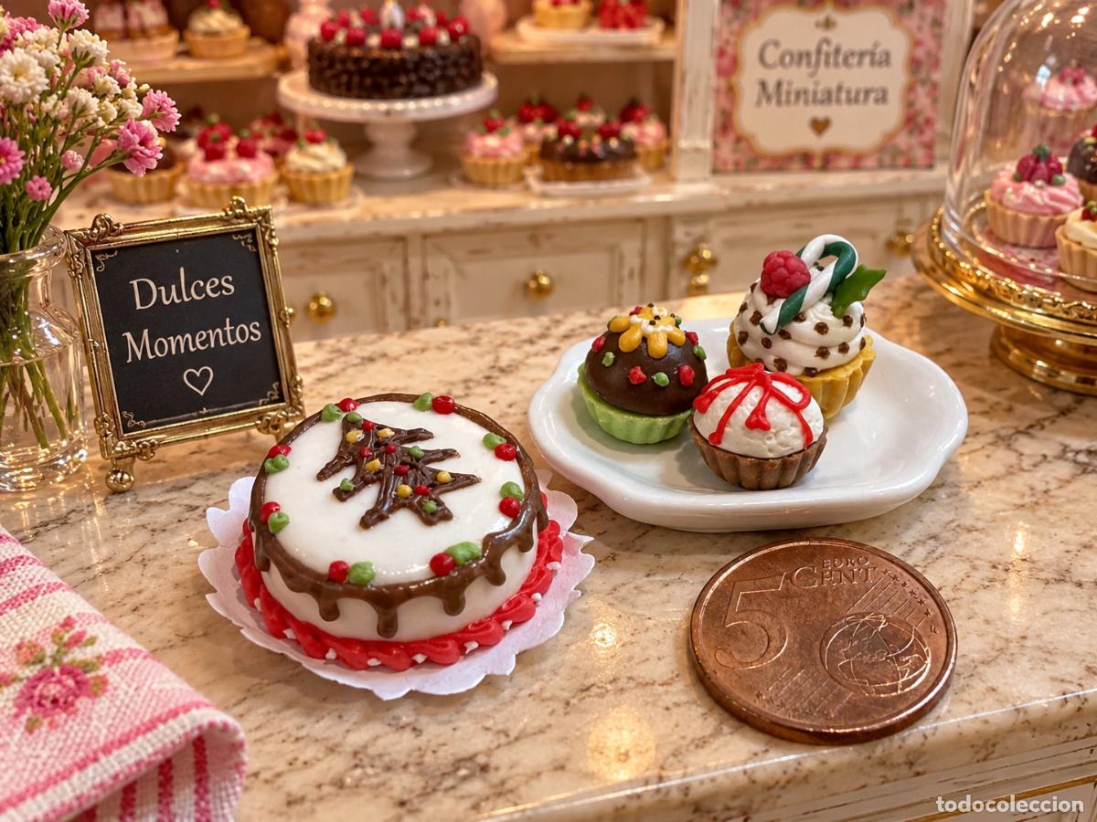 Casas de mu&ntilde;ecas: Tarta y cupcakes de Navidad para la casa de mu&ntilde;ecas - Foto 3