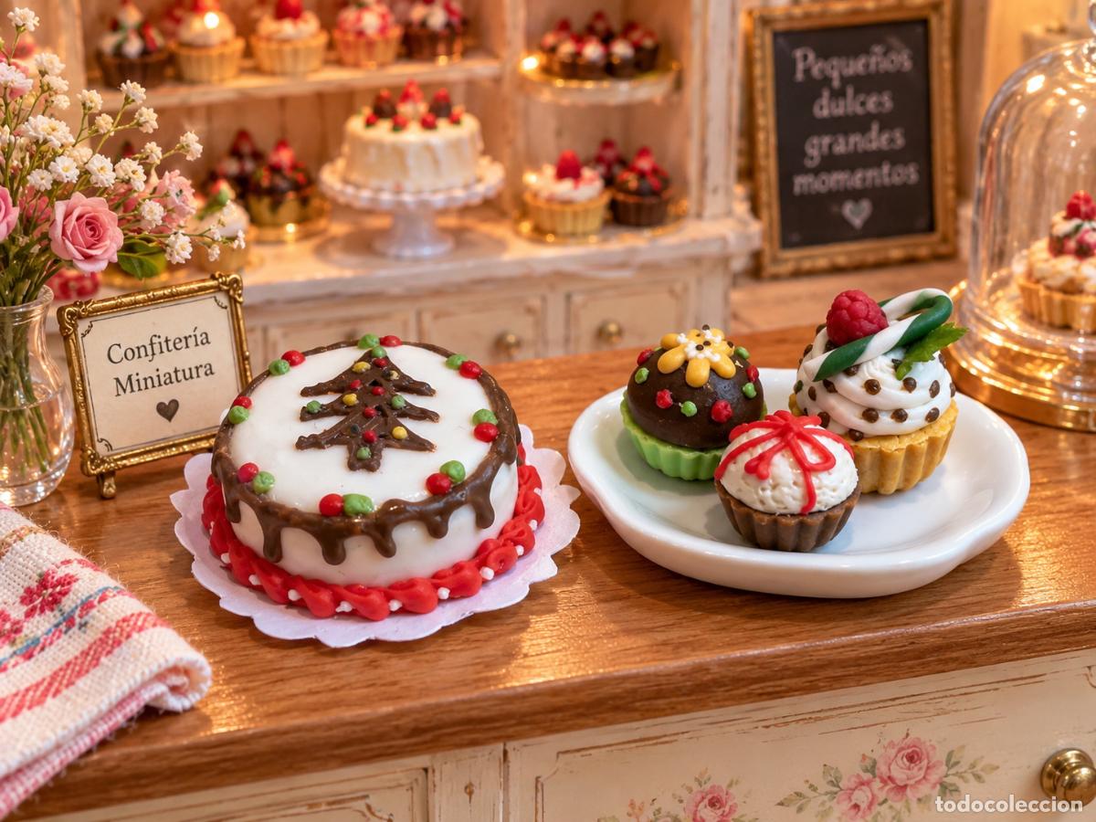 Casas de mu&ntilde;ecas: Tarta y cupcakes de Navidad para la casa de mu&ntilde;ecas - Foto 4