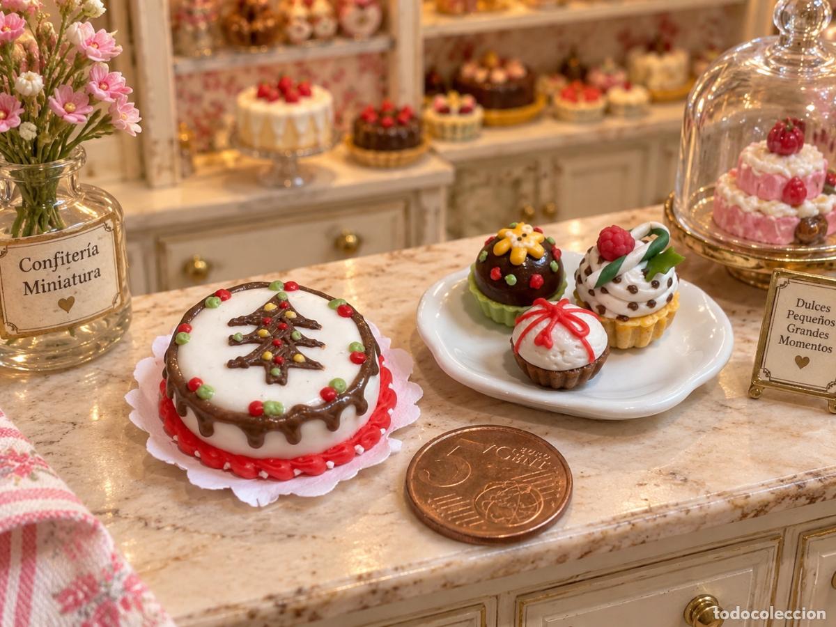 Casas de mu&ntilde;ecas: Tarta y cupcakes de Navidad para la casa de mu&ntilde;ecas - Foto 5