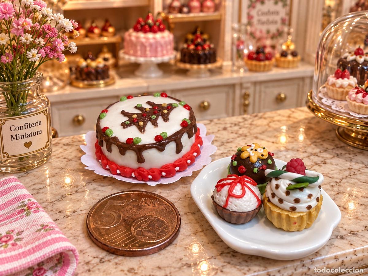 Casas de mu&ntilde;ecas: Tarta y cupcakes de Navidad para la casa de mu&ntilde;ecas - Foto 6
