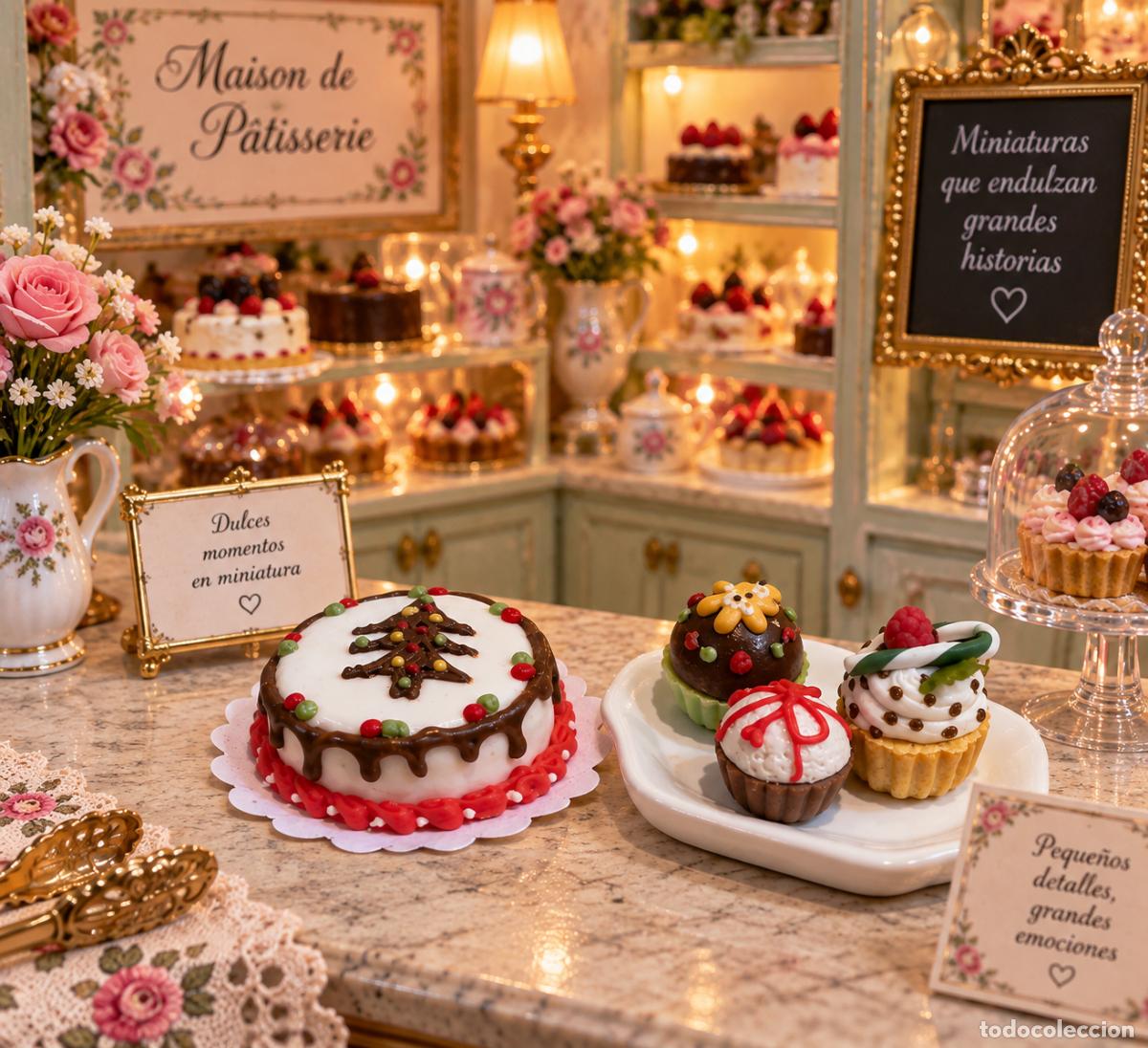 Maisons de Poup&eacute;es: Tarta y cupcakes de Navidad para la casa de mu&ntilde;ecas