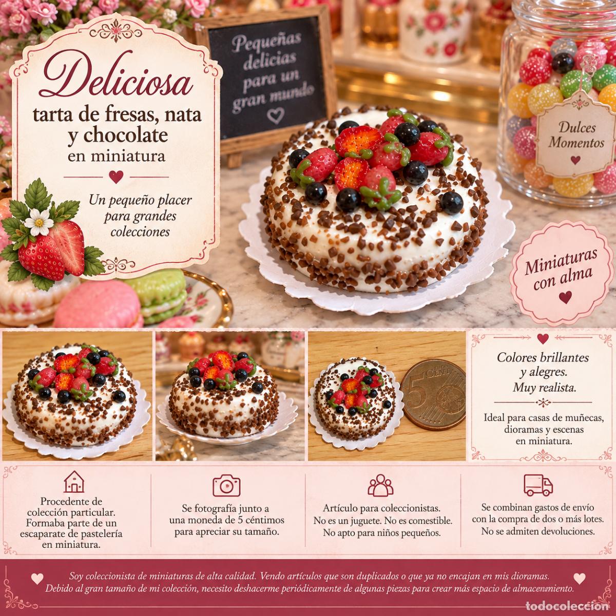 Casas de mu&ntilde;ecas: Tarta comida miniatura casa de mu&ntilde;ecas - Foto 2
