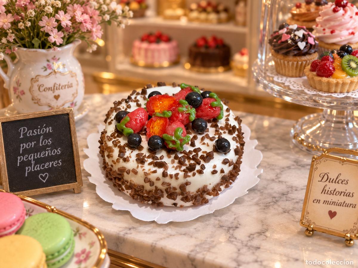 Casas de Bonecas: Tarta comida miniatura casa de mu&ntilde;ecas