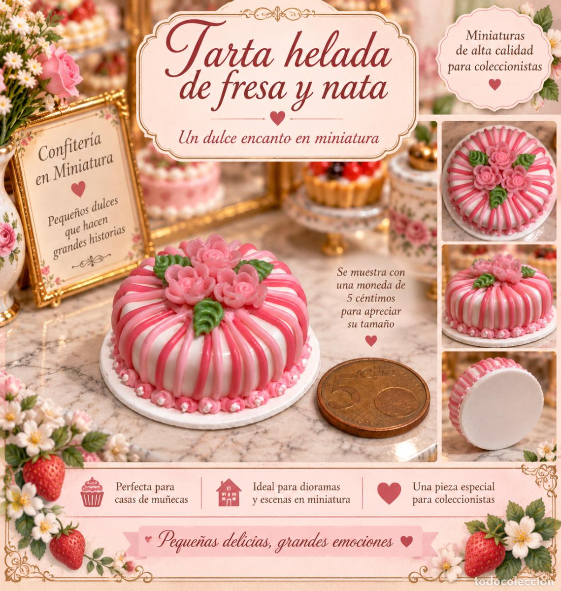 Casas de mu&ntilde;ecas: Tarta helada comida miniatura casa de mu&ntilde;ecas - Foto 2