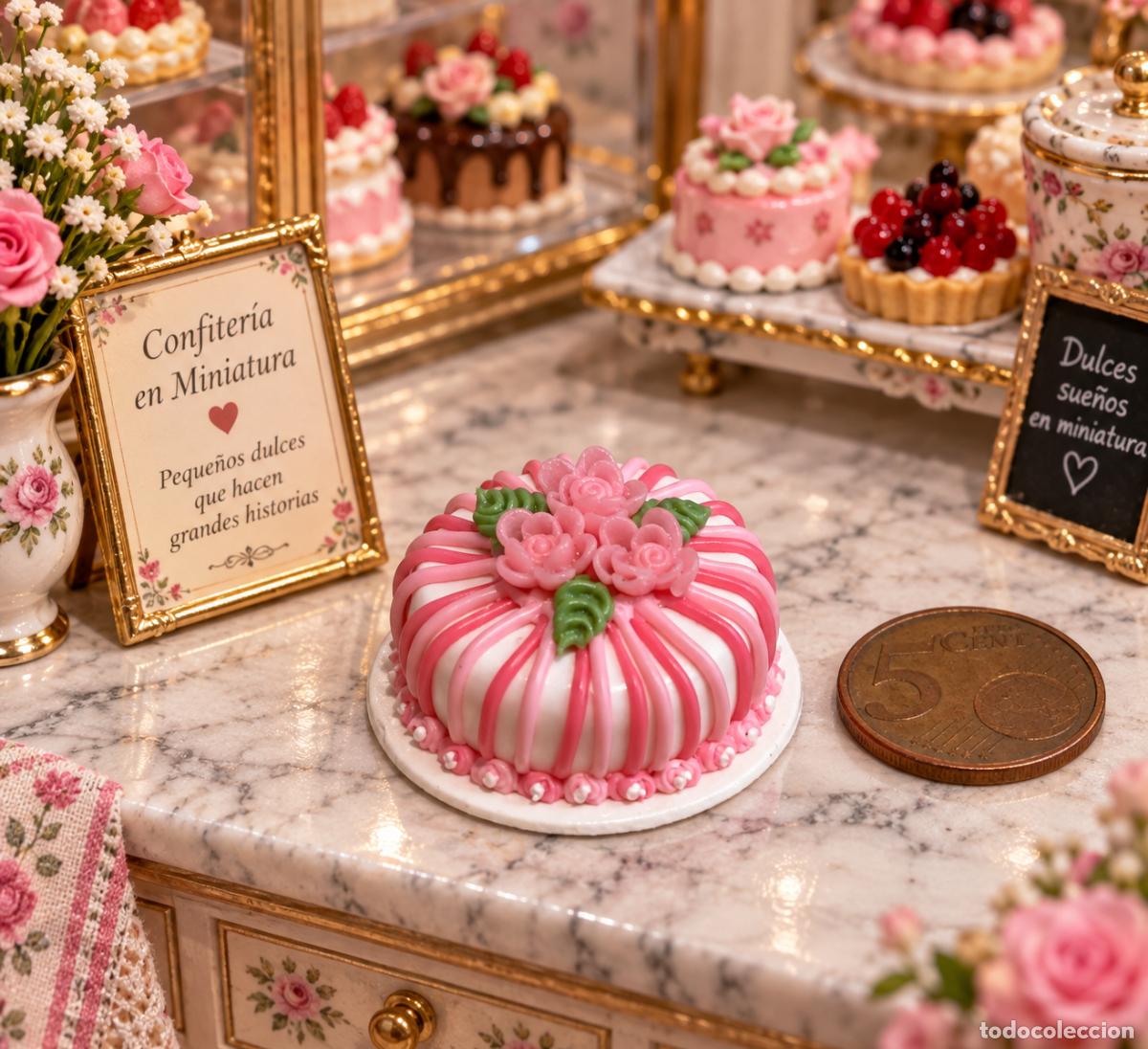 Casas de Bonecas: Tarta helada comida miniatura casa de mu&ntilde;ecas