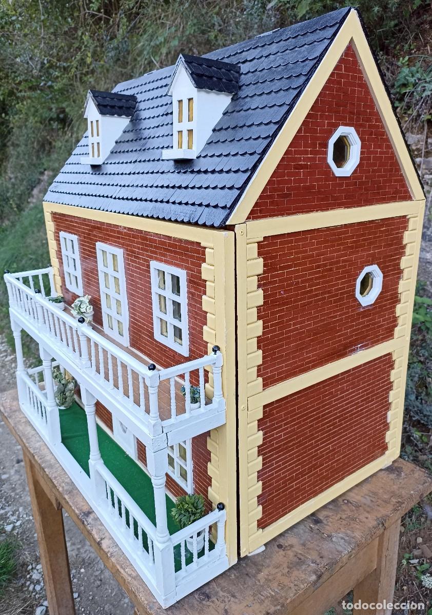 Casas de mu&ntilde;ecas: Casa de mu&ntilde;ecas de madera con mobiliario - Foto 2