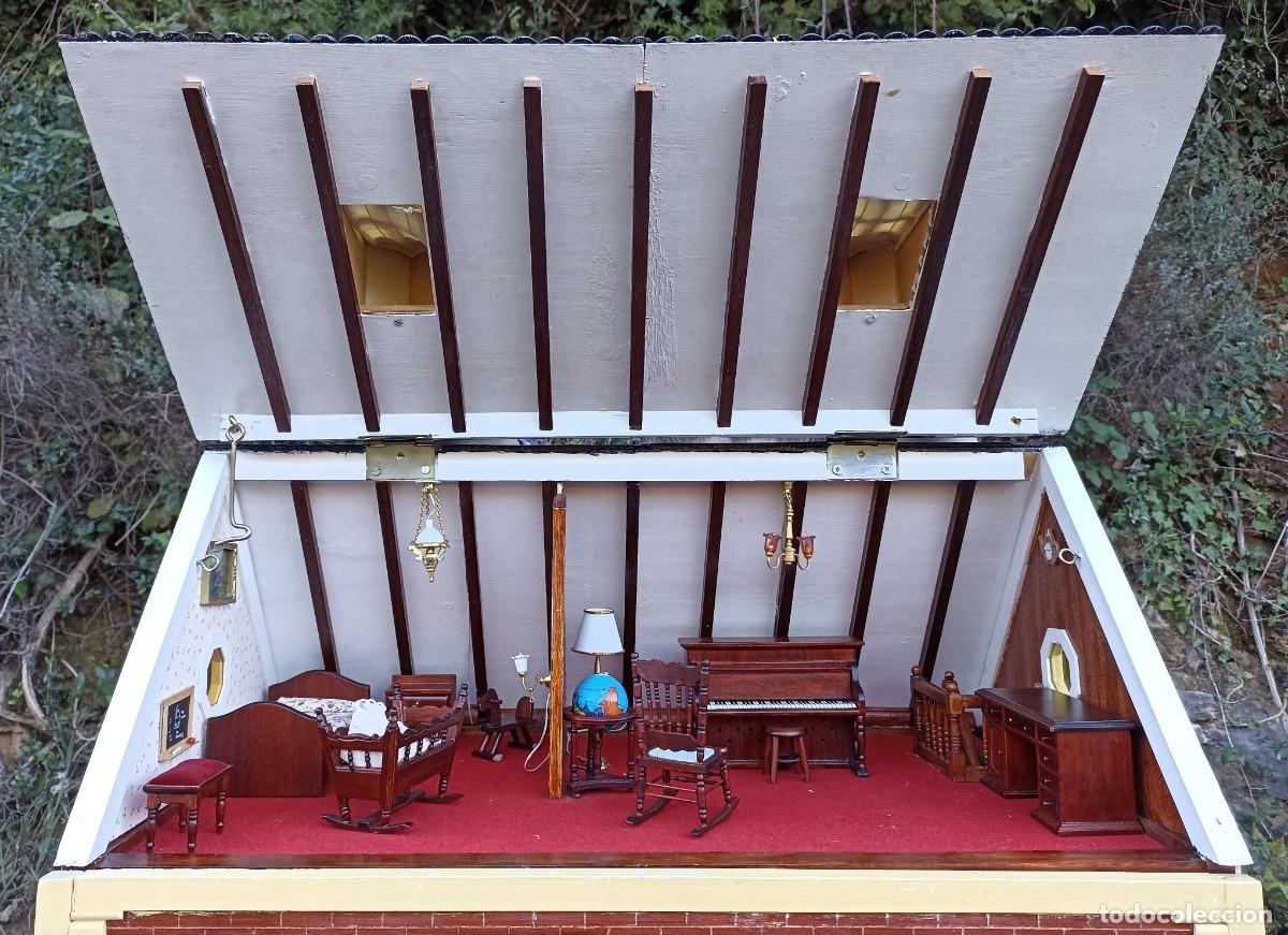 Casas de mu&ntilde;ecas: Casa de mu&ntilde;ecas de madera con mobiliario - Foto 4