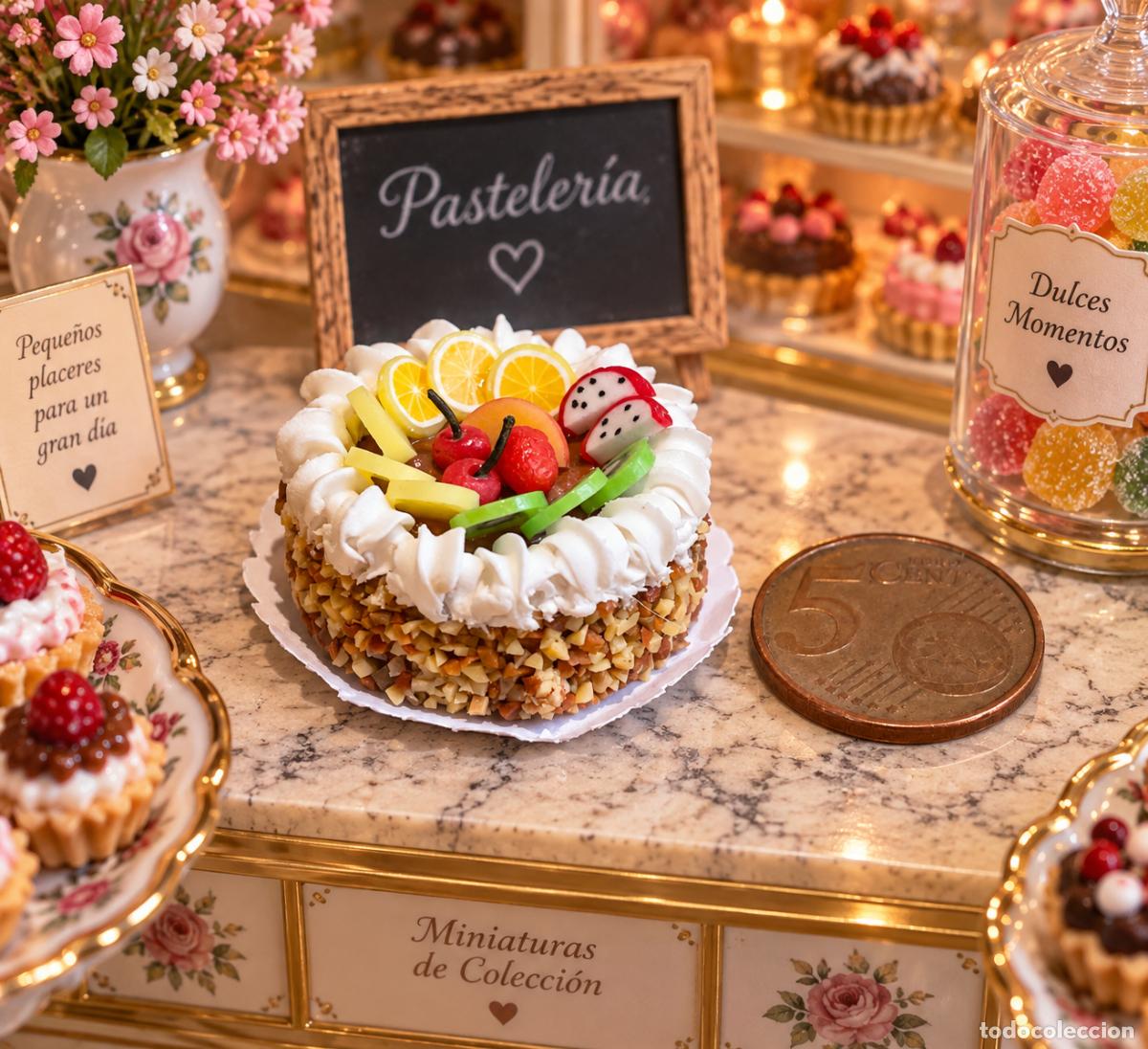 Casas de mu&ntilde;ecas: Tarta de frutas comida miniatura casa de mu&ntilde;ecas - Foto 3