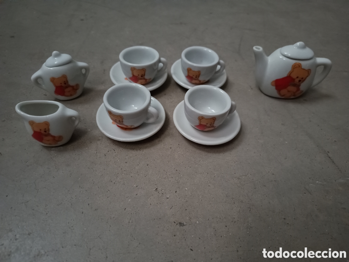 Casas de mu&ntilde;ecas: LOTE DE TE EN MINIATURA PORCELANA DECORADA CON OSITOS