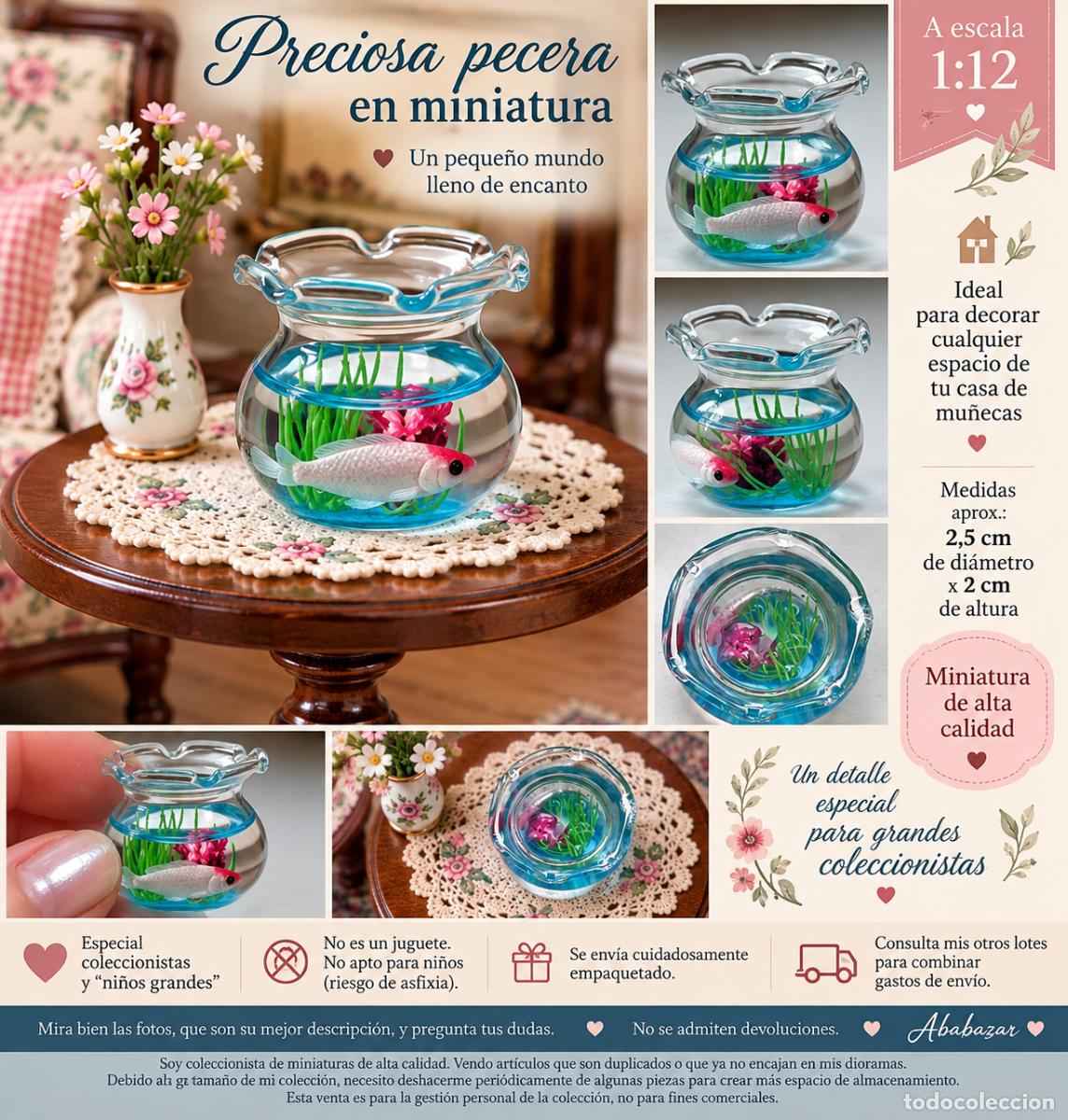 Casas de mu&ntilde;ecas: Pecera de cristal miniatura casa de mu&ntilde;ecas - Foto 2