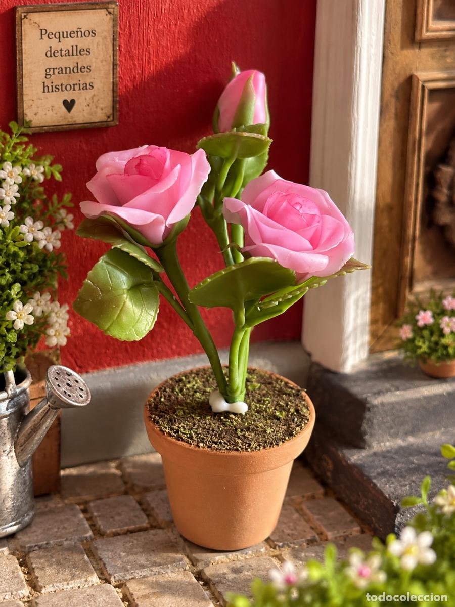 Maisons de Poup&eacute;es: Impresionante rosal rosa en miniatura