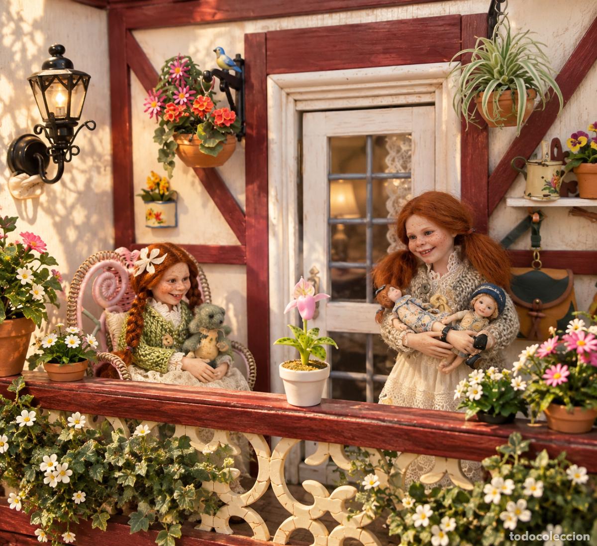 Maisons de Poup&eacute;es: Maceta con flor zapatilla de dama rosa miniatura casa de mu&ntilde;ecas
